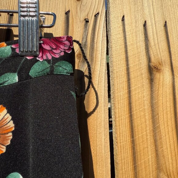 Vintage 70s Dark Floral Full Circle Skirt | Size Large - Picture 6 of 9